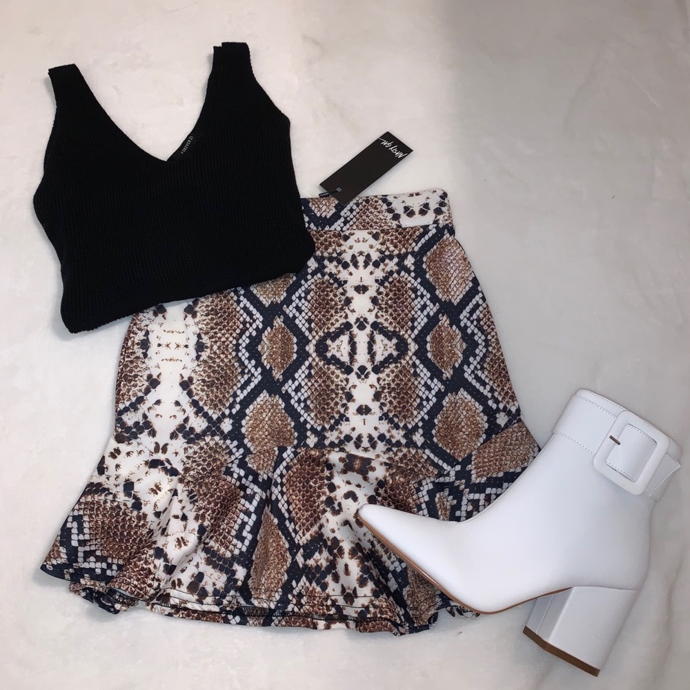Nasty Gal Snakeskin Mini Skirt